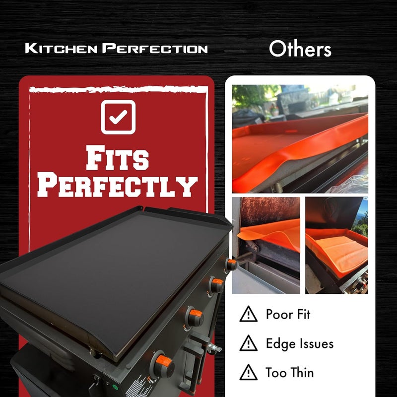 Kitchen perfection 28" Premium Silicone Griddle Cover Mat For Blackstone Griddle 28 Inch - Hermetic Protection From Rust & Debris All Year, Fits All Blackstone 28 Inch Models - Food Grade Silicone - Image 4